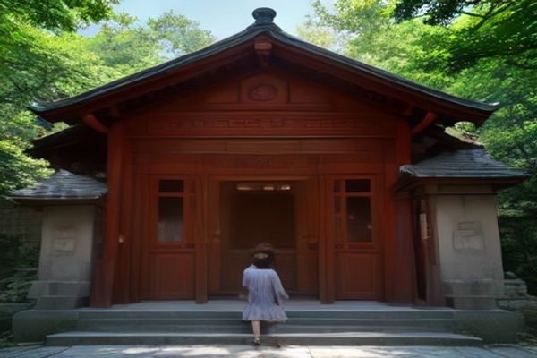 两个人物背影在城市公园小径上，距离若即若离，光线逆光，象征少妇白洁中人物关系的复杂与微妙